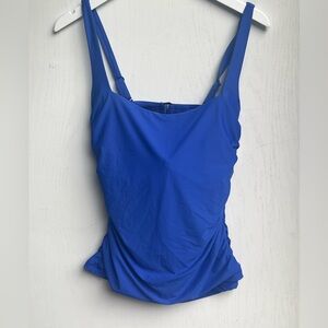 Athleta Blue Swim Tankini Top 38D/DD Athletic